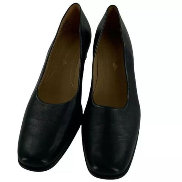 Easy Spirit Women's Palisadet Black Leather Square Toe Pump Heels Size 9.5 - Picture 3 of 7